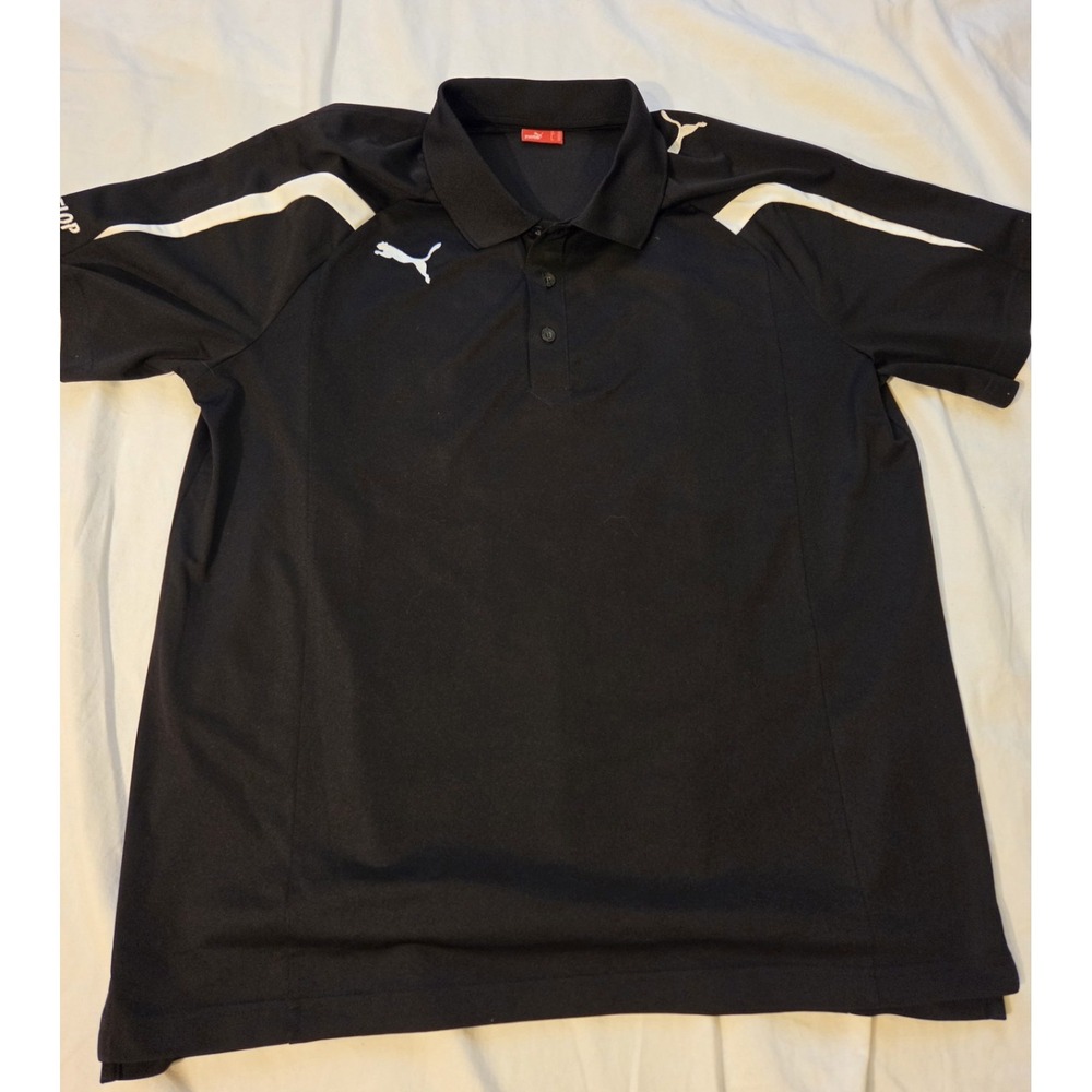 Puma Men's XXL Polo Shirt Black White Performance Golf Athletic Develop Logo